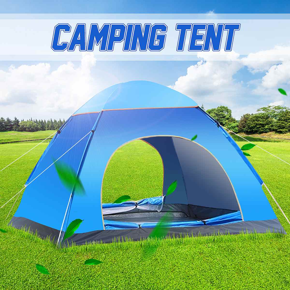 Cheap Goat Tents 3 4Person Outdoor Camping Automatic Quick Open Family Tent Fast Pitch Tent Fit Waterproof Sun Shelter Outdoor Instant Setup Tent   